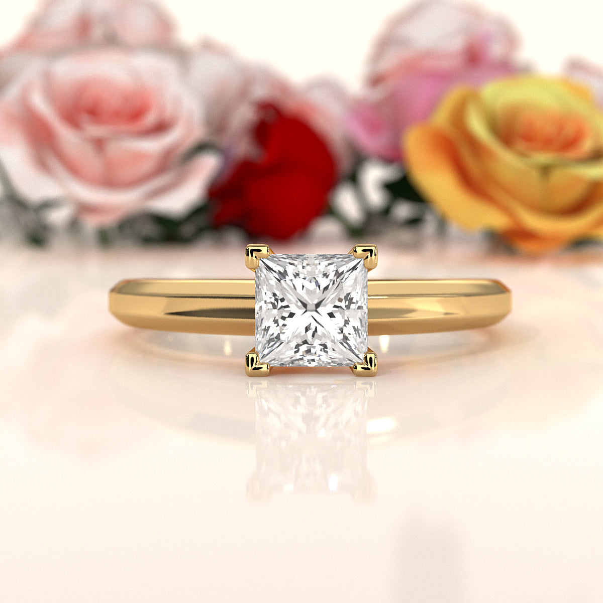 6.5g Lab Grown Solitaire Diamond European Shank Engagement Ring Setting IGI Certified 1.00 Ctw.