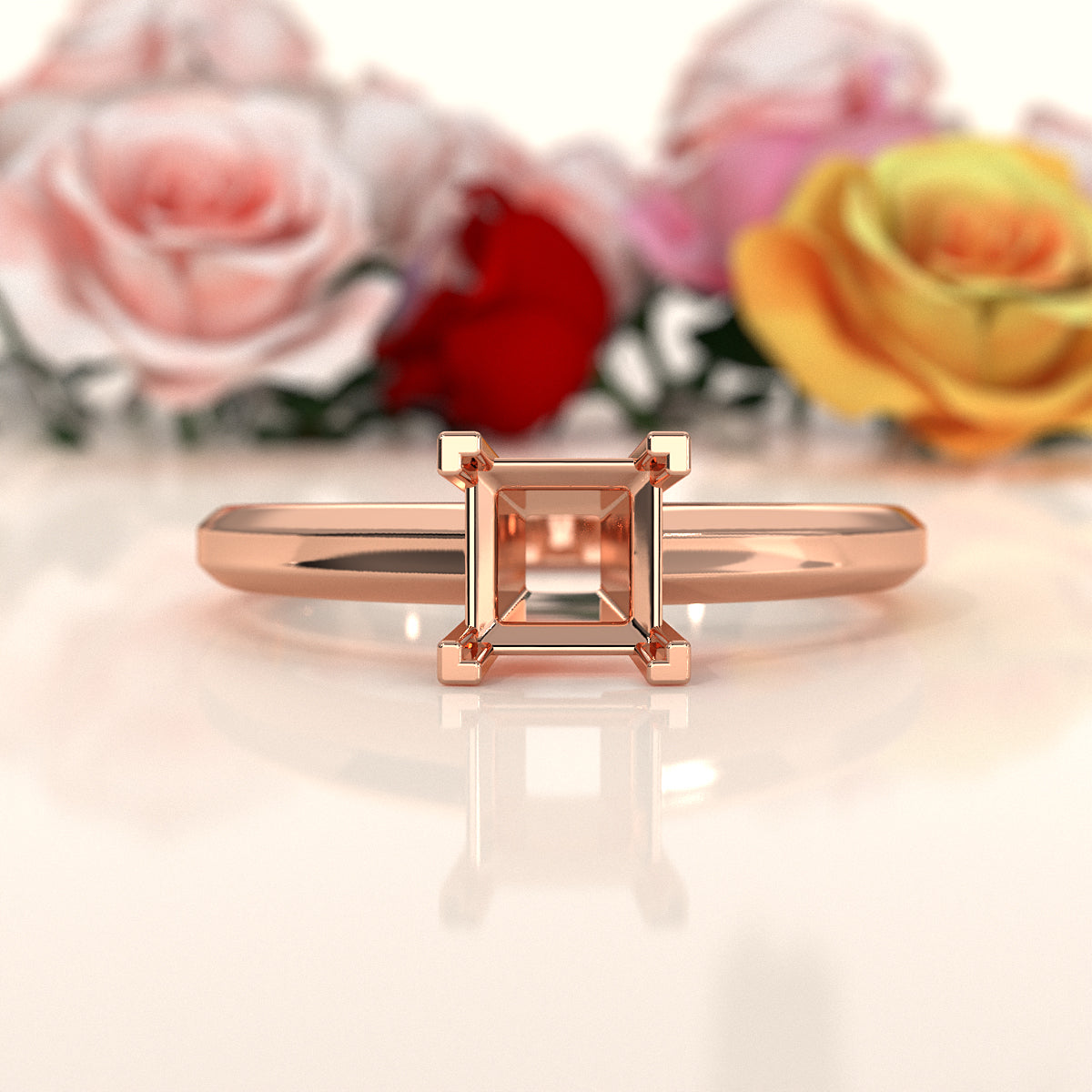 Solitaire Style Prong Set Semi Mount Engagement Ring Setting