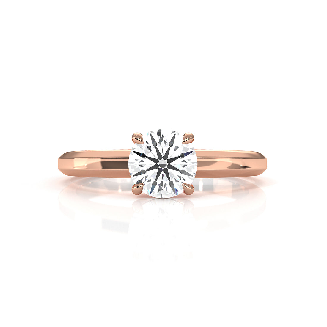 6.5g Lab Grown Solitaire Diamond European Shank Engagement Ring Setting IGI Certified 1.00 Ctw.