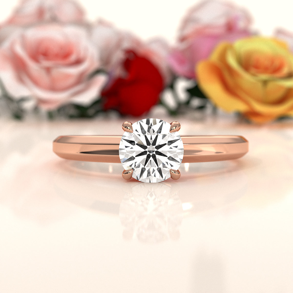 6.5g Lab Grown Solitaire Diamond European Shank Engagement Ring Setting IGI Certified 1.00 Ctw.