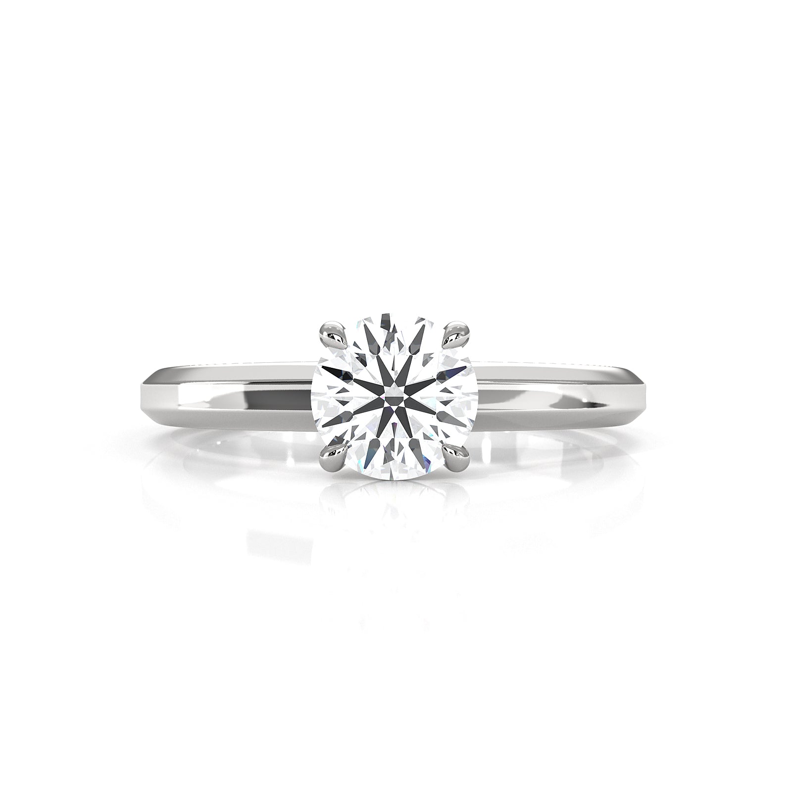 6.5g Lab Grown Solitaire Diamond European Shank Engagement Ring Setting IGI Certified 1.00 Ctw.