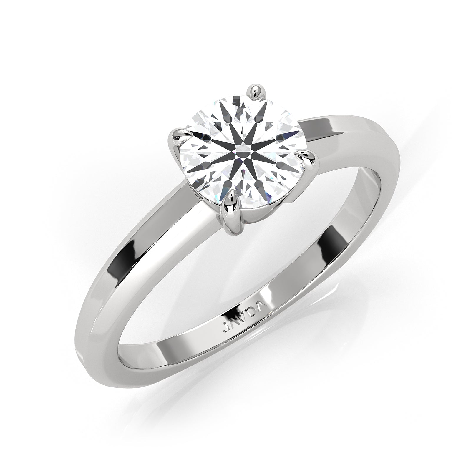 6.5g Lab Grown Solitaire Diamond European Shank Engagement Ring Setting IGI Certified 1.00 Ctw.