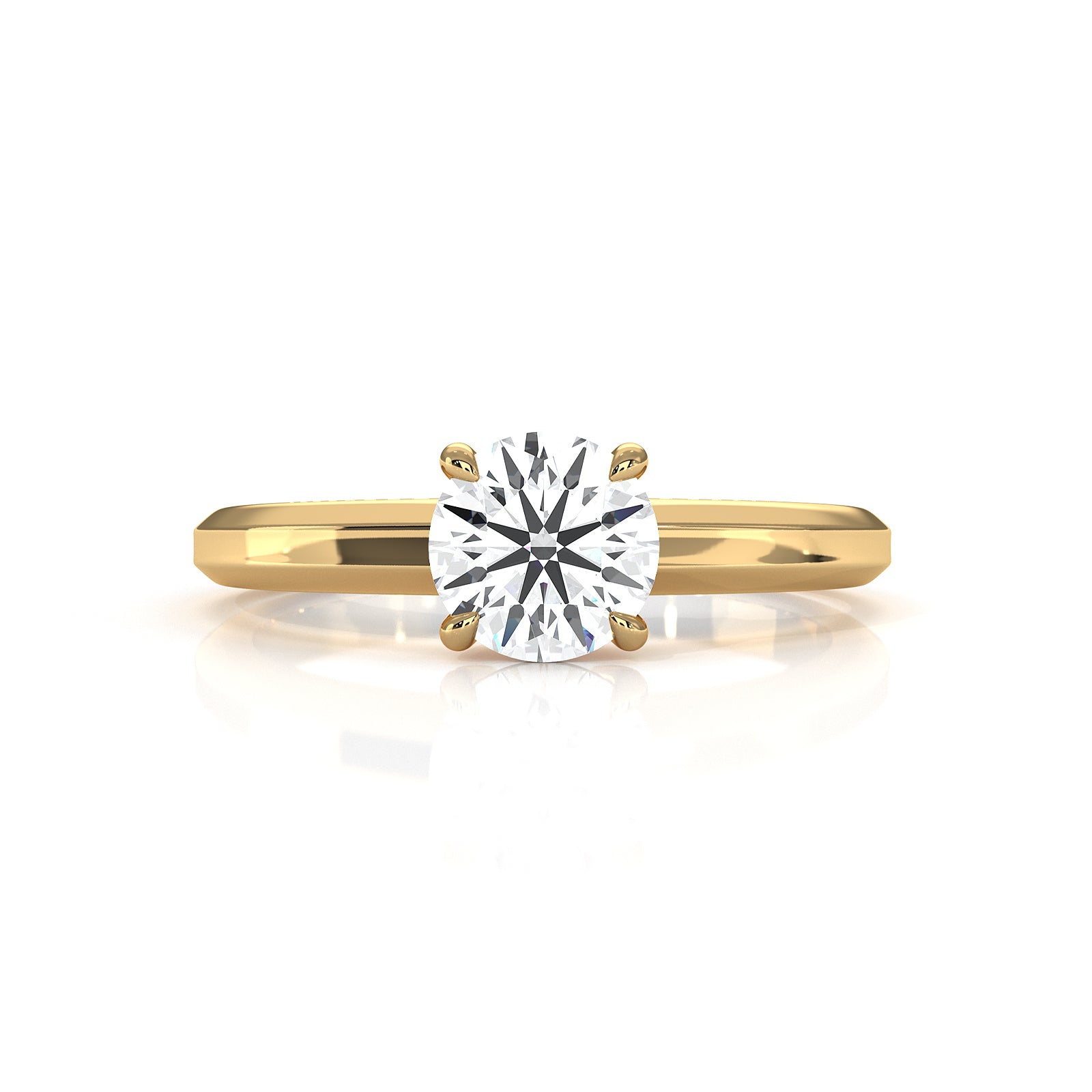 6.5g Lab Grown Solitaire Diamond European Shank Engagement Ring Setting IGI Certified 1.00 Ctw.