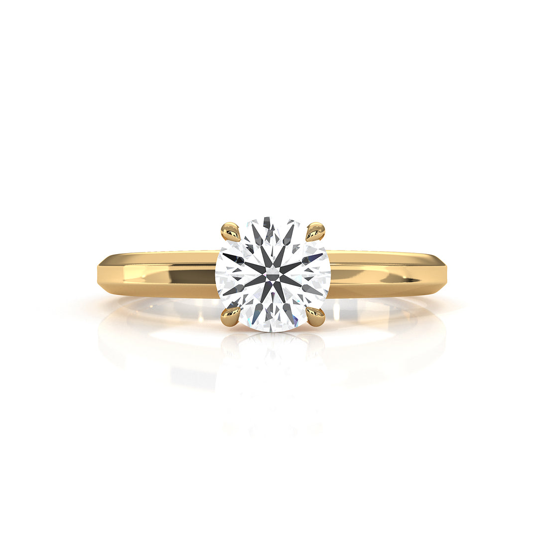 6.5g Lab Grown Solitaire Diamond European Shank Engagement Ring Setting IGI Certified 1.00 Ctw.