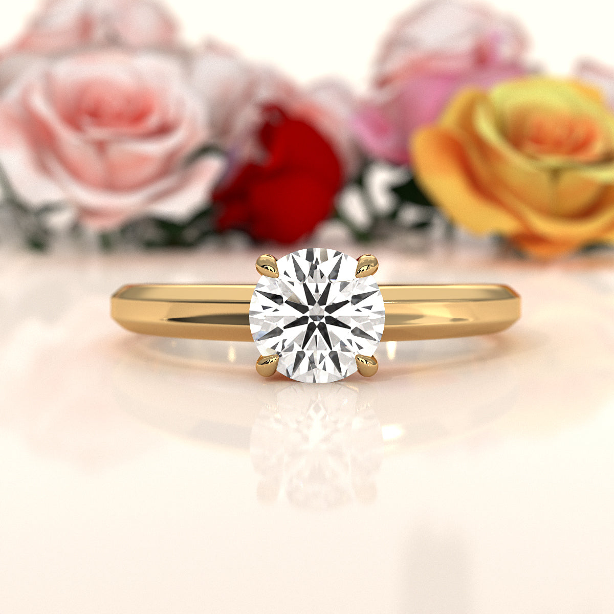 6.5g Lab Grown Solitaire Diamond European Shank Engagement Ring Setting IGI Certified 1.00 Ctw.