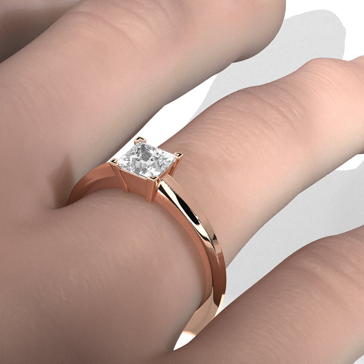 6.5g Lab Grown Solitaire Diamond European Shank Engagement Ring Setting IGI Certified 1.00 Ctw.