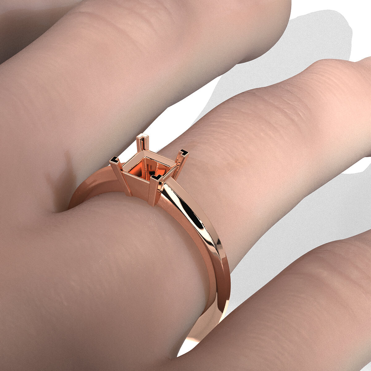 Solitaire Style Prong Set Semi Mount Engagement Ring Setting