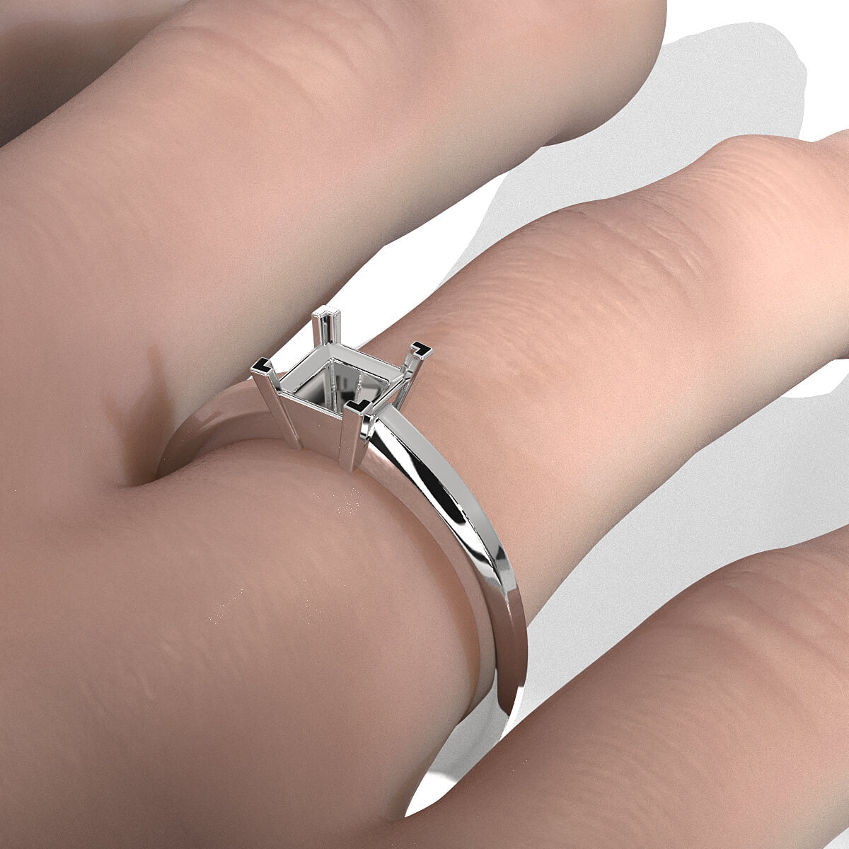 Solitaire Style Prong Set Semi Mount Engagement Ring Setting