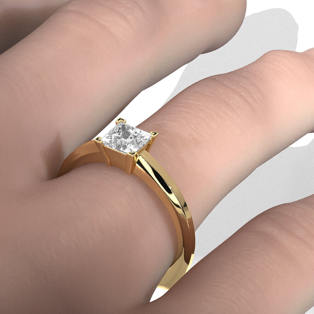 6.5g Lab Grown Solitaire Diamond European Shank Engagement Ring Setting IGI Certified 1.00 Ctw.