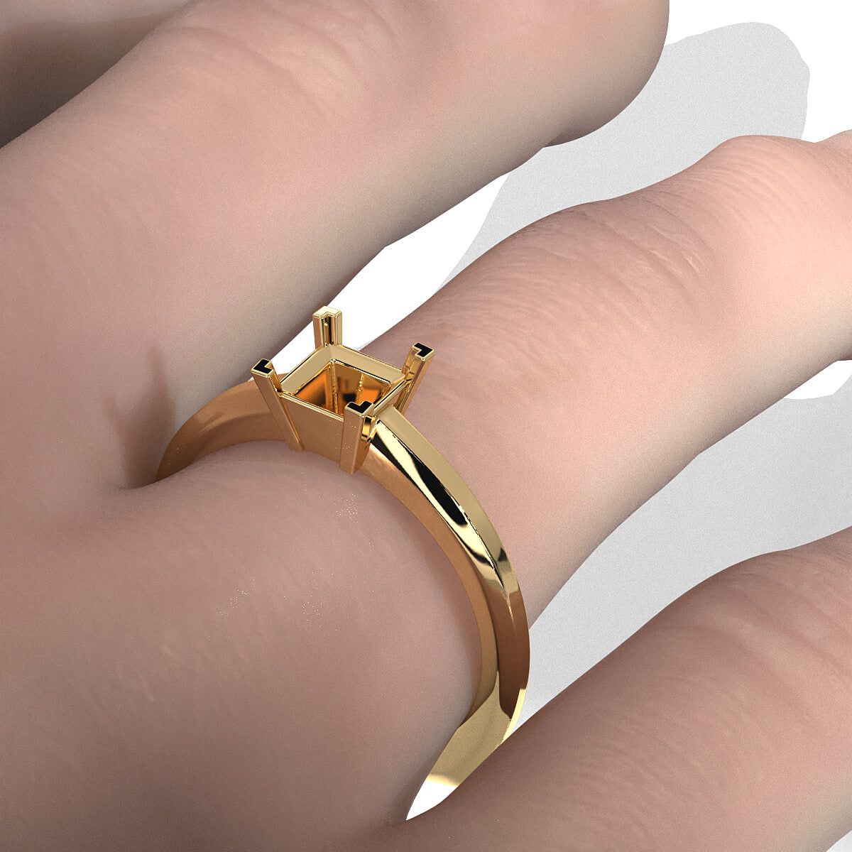 Solitaire Style Prong Set Semi Mount Engagement Ring Setting