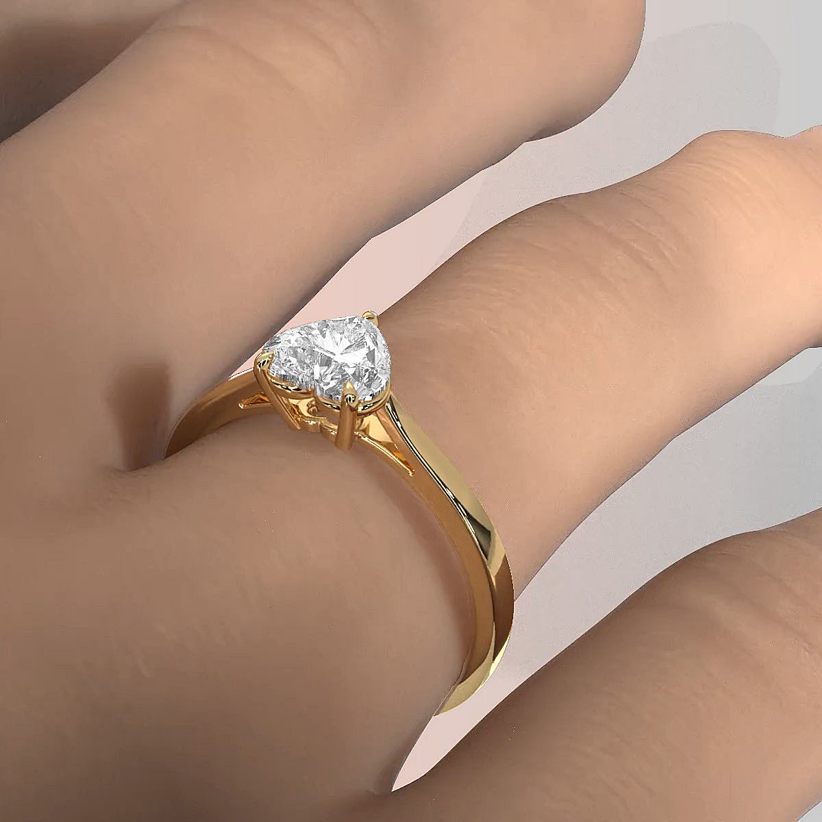 4g Lab Grown Round Diamond Solitaire Engagement 4 Prong Setting Ring IGI Certified 1.00 Ctw.