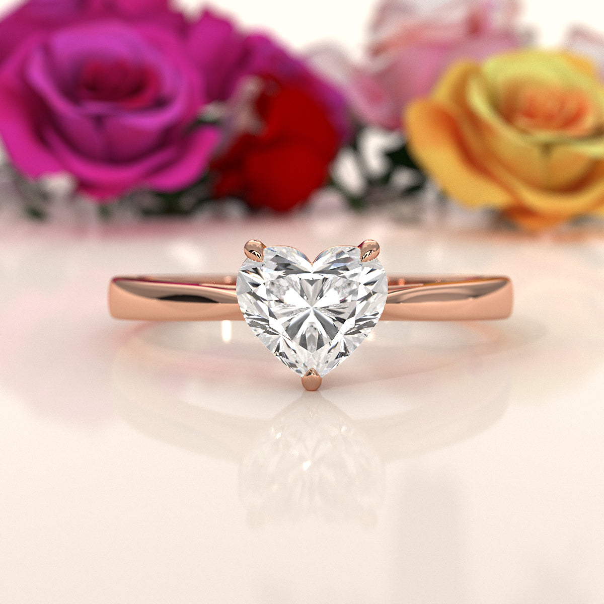 4g Lab Grown Round Diamond Solitaire Engagement 4 Prong Setting Ring IGI Certified 1.00 Ctw.