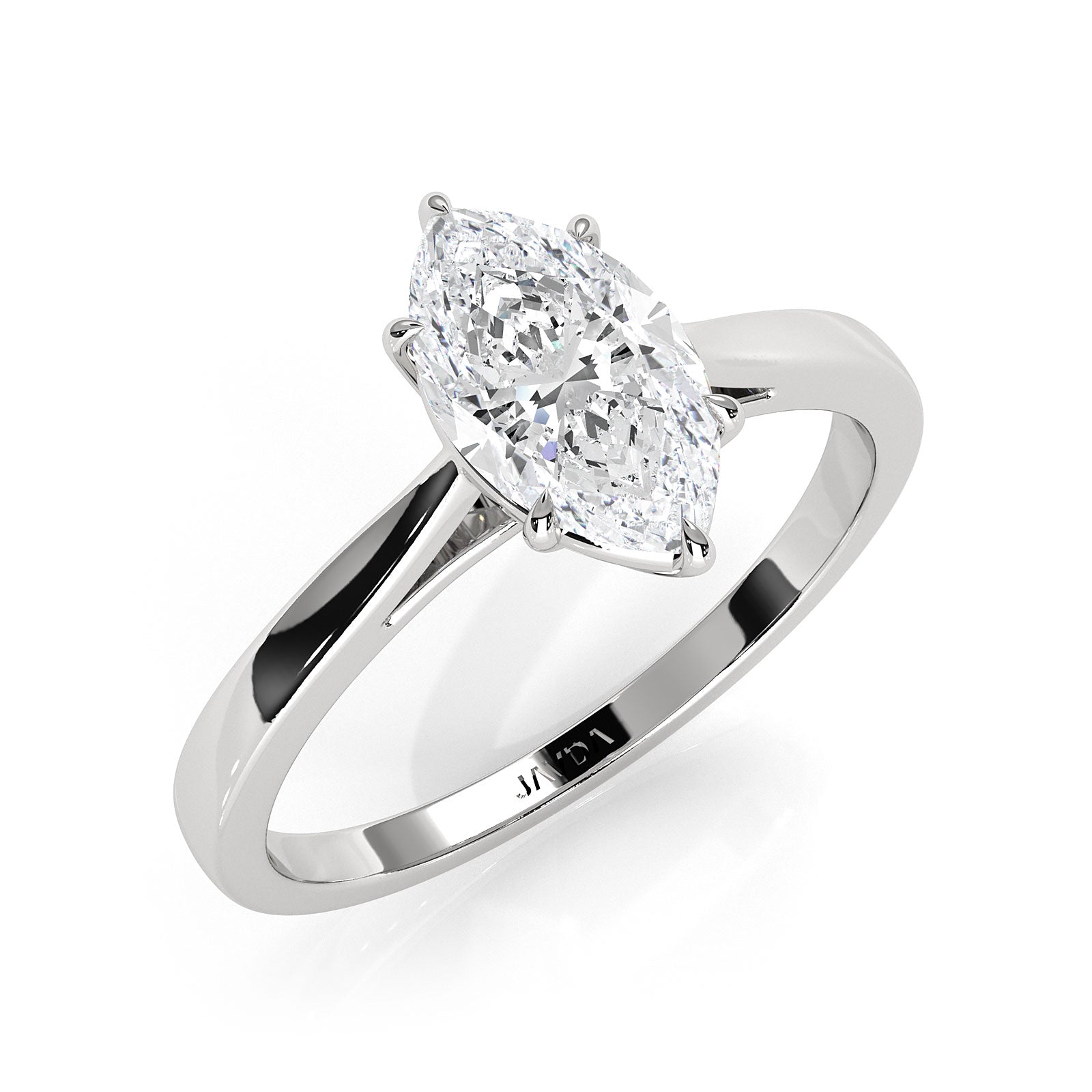 4g Lab Grown Round Diamond Solitaire Engagement 4 Prong Setting Ring IGI Certified 1.00 Ctw.