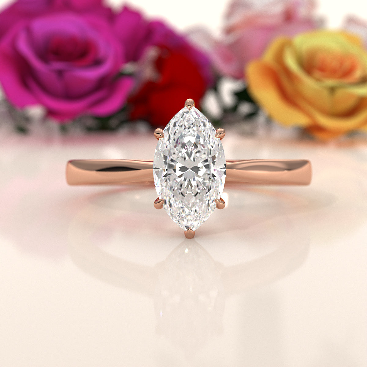 4g Lab Grown Round Diamond Solitaire Engagement 4 Prong Setting Ring IGI Certified 1.00 Ctw.