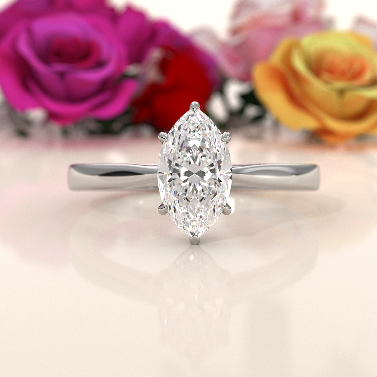 4g Lab Grown Round Diamond Solitaire Engagement 4 Prong Setting Ring IGI Certified 1.00 Ctw.