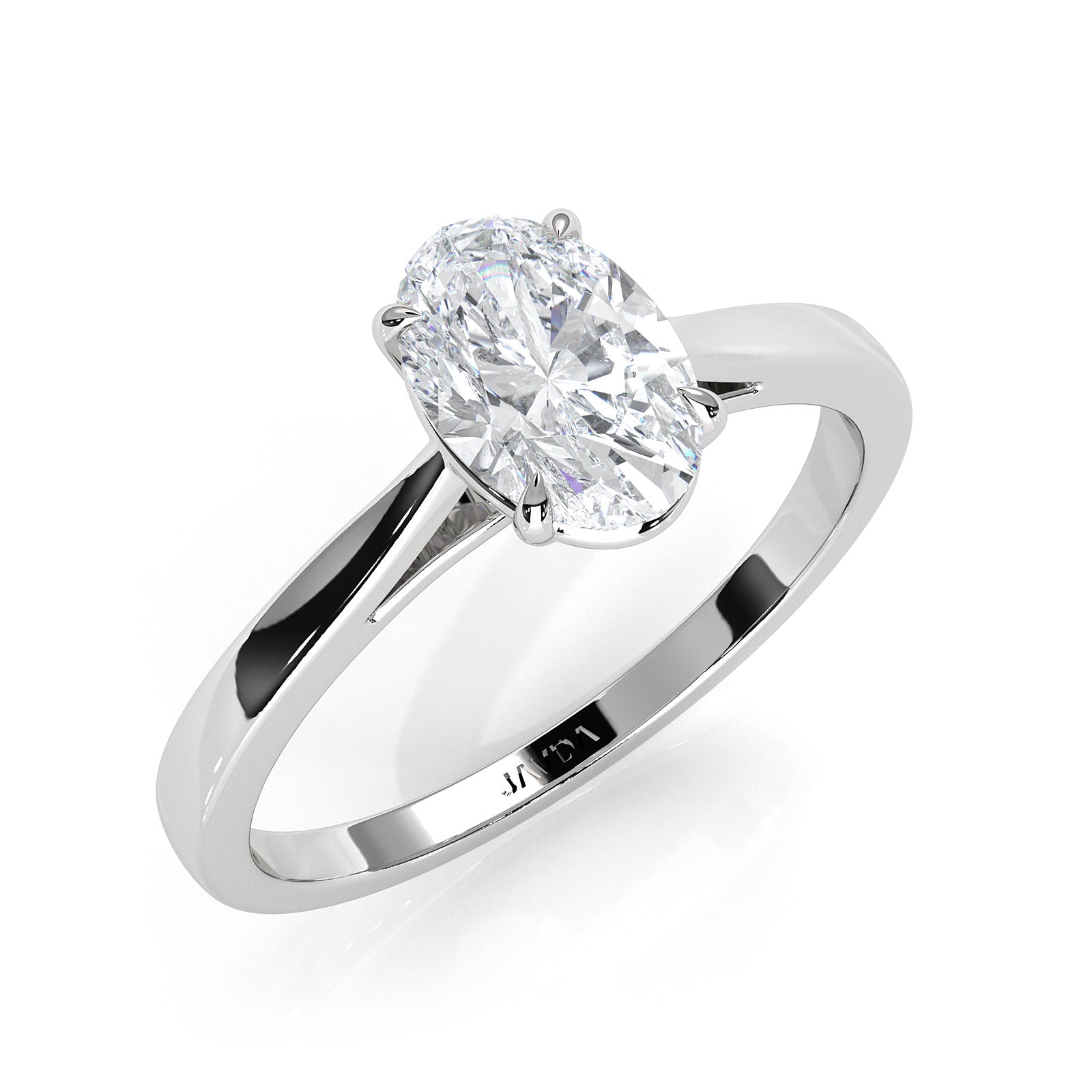 4g Lab Grown Round Diamond Solitaire Engagement 4 Prong Setting Ring IGI Certified 1.00 Ctw.