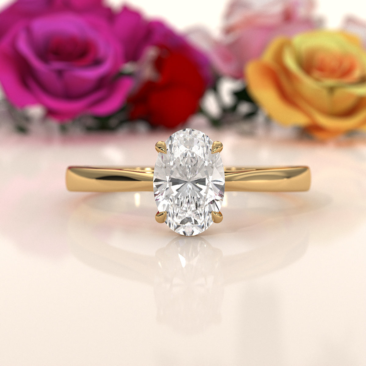 4g Lab Grown Round Diamond Solitaire Engagement 4 Prong Setting Ring IGI Certified 1.00 Ctw.