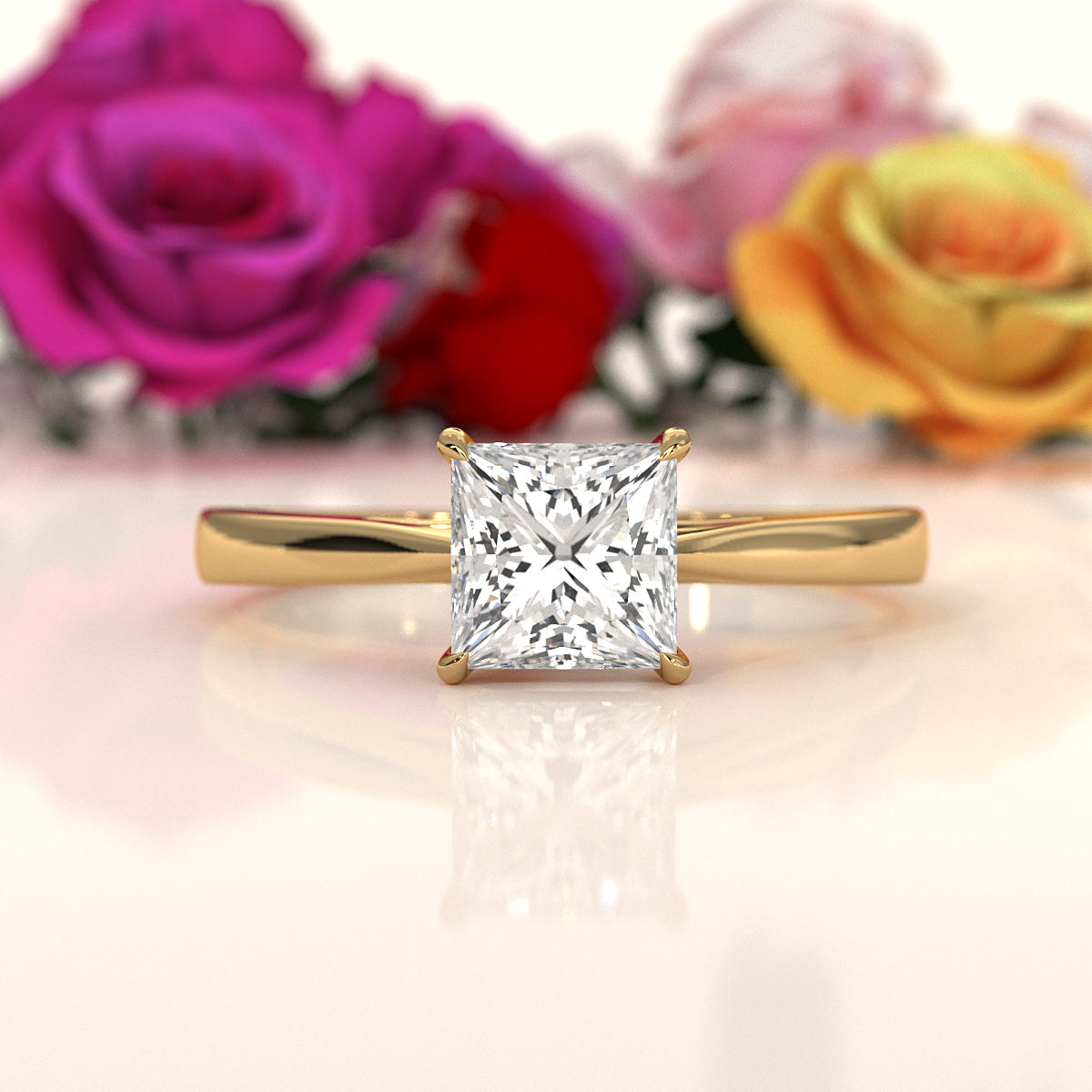 4g Lab Grown Round Diamond Solitaire Engagement 4 Prong Setting Ring IGI Certified 1.00 Ctw.