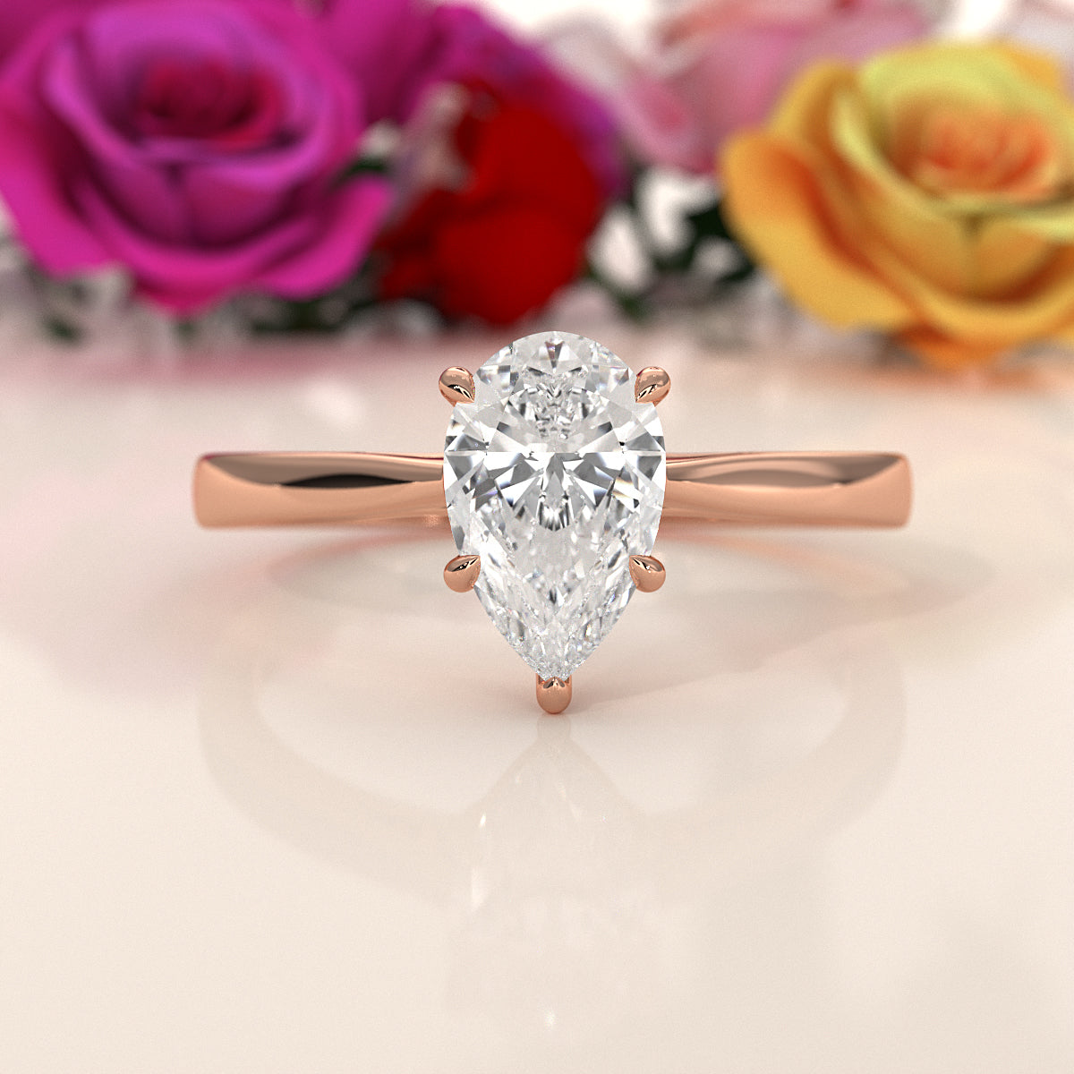 4g Lab Grown Round Diamond Solitaire Engagement 4 Prong Setting Ring IGI Certified 1.00 Ctw.