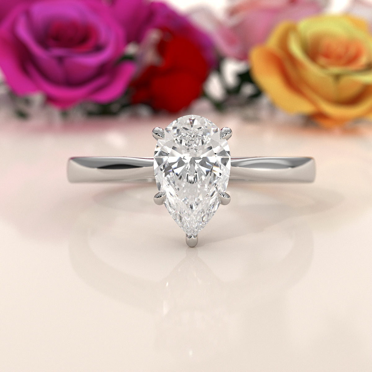 4g Lab Grown Round Diamond Solitaire Engagement 4 Prong Setting Ring IGI Certified 1.00 Ctw.