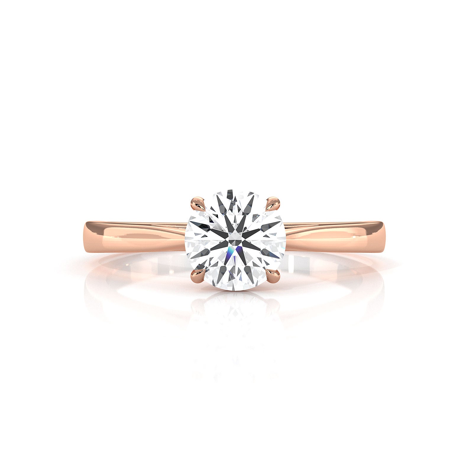 4g Lab Grown Round Diamond Solitaire Engagement 4 Prong Setting Ring IGI Certified 1.00 Ctw.