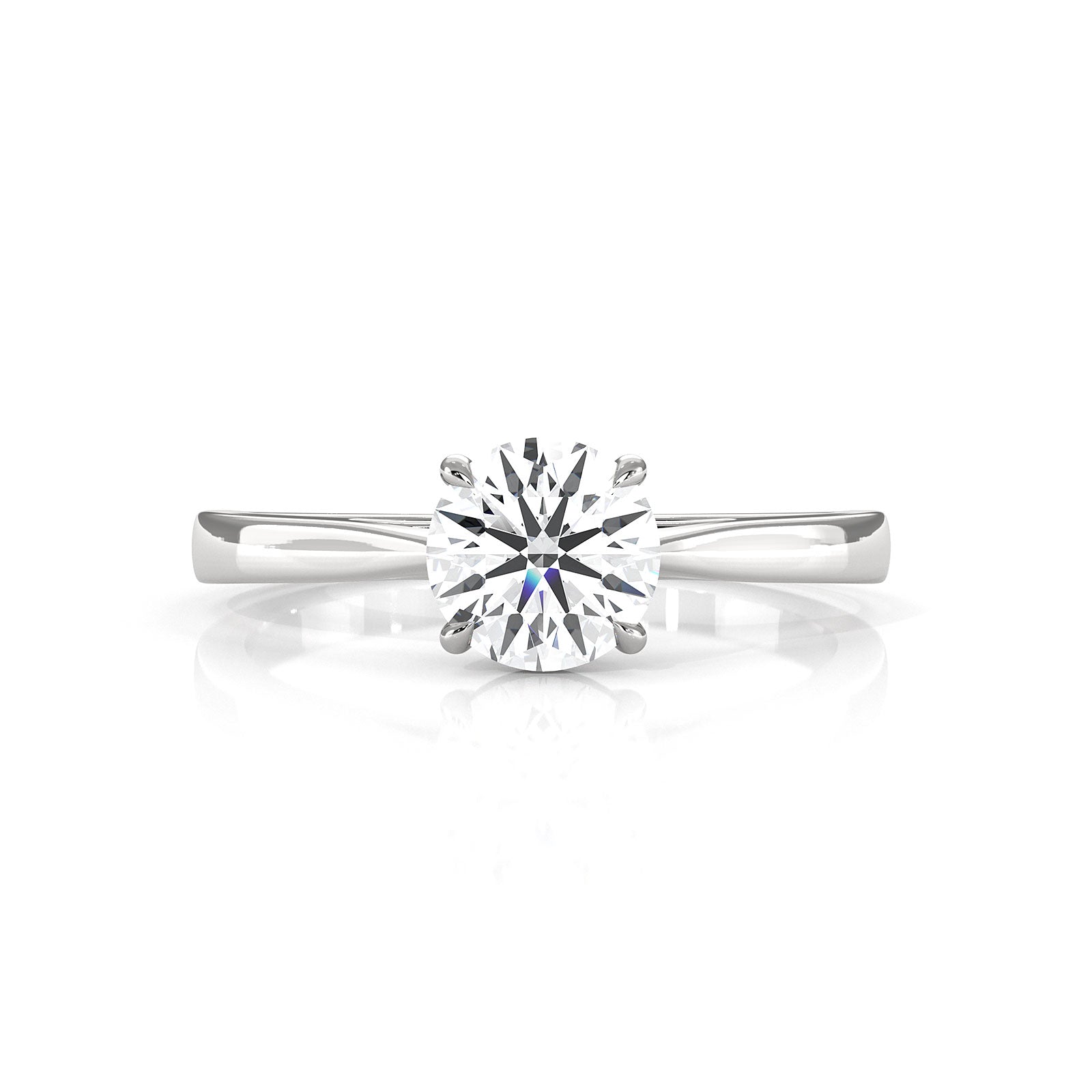 4g Lab Grown Round Diamond Solitaire Engagement 4 Prong Setting Ring IGI Certified 1.00 Ctw.