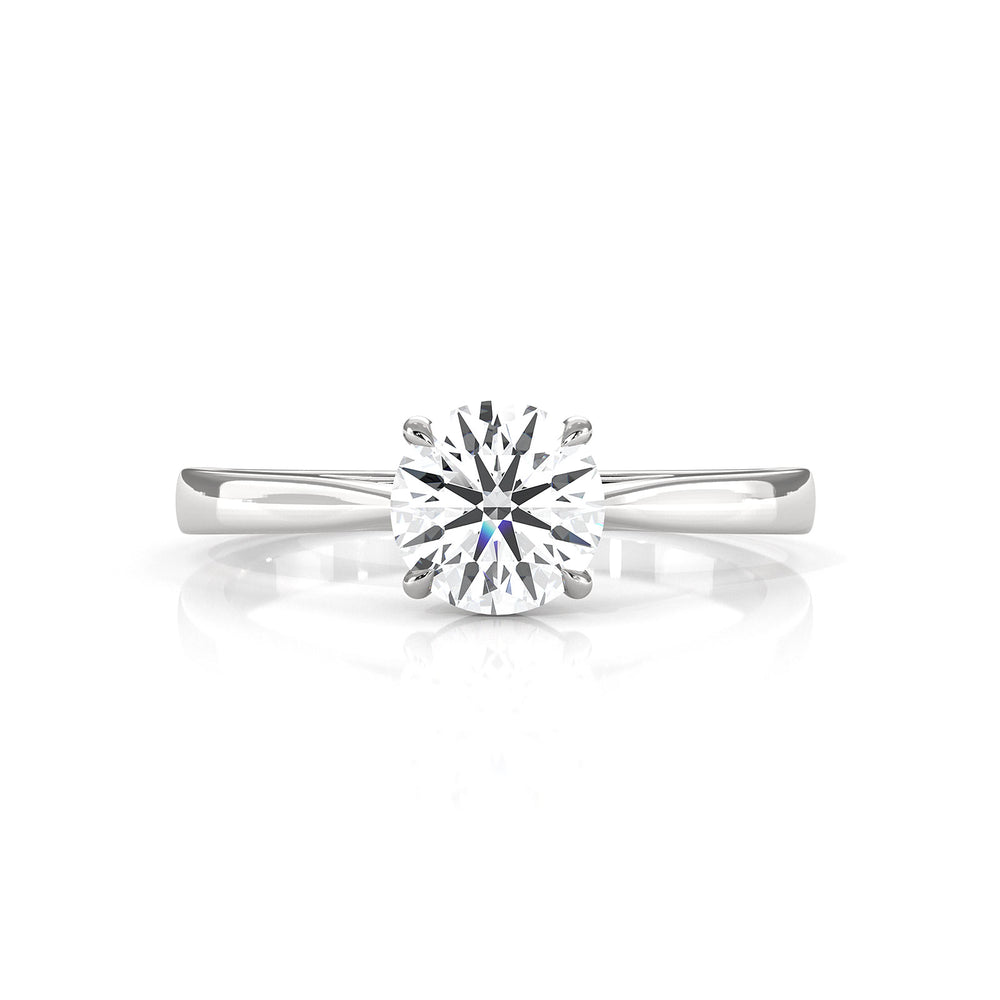 4g Lab Grown Round Diamond Solitaire Engagement 4 Prong Setting Ring IGI Certified 1.00 Ctw.