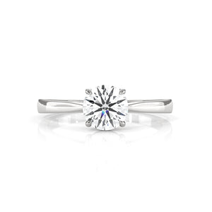 4g Lab Grown Round Diamond Solitaire Engagement 4 Prong Setting Ring IGI Certified 1.00 Ctw.