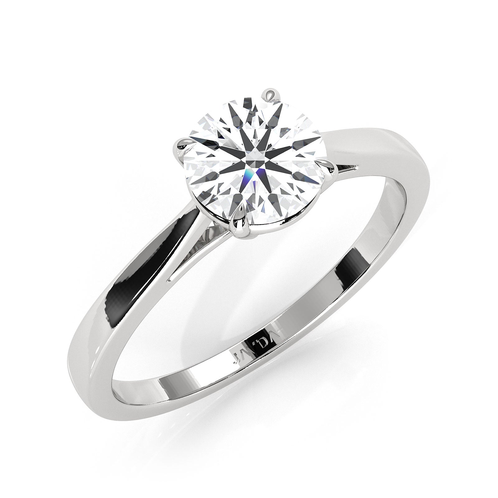 4g Lab Grown Round Diamond Solitaire Engagement 4 Prong Setting Ring IGI Certified 1.00 Ctw.