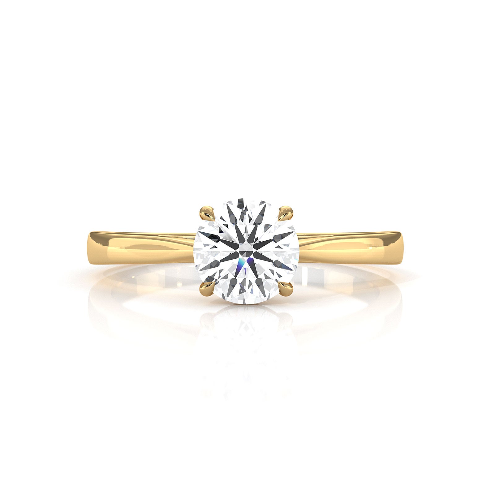 4g Lab Grown Round Diamond Solitaire Engagement 4 Prong Setting Ring IGI Certified 1.00 Ctw.