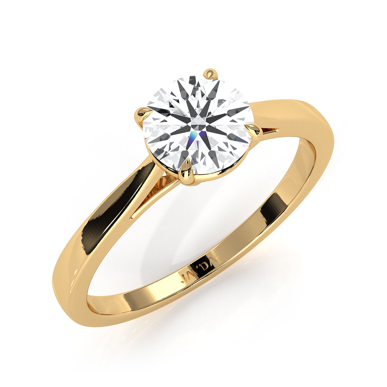 4g Lab Grown Round Diamond Solitaire Engagement 4 Prong Setting Ring IGI Certified 1.00 Ctw.