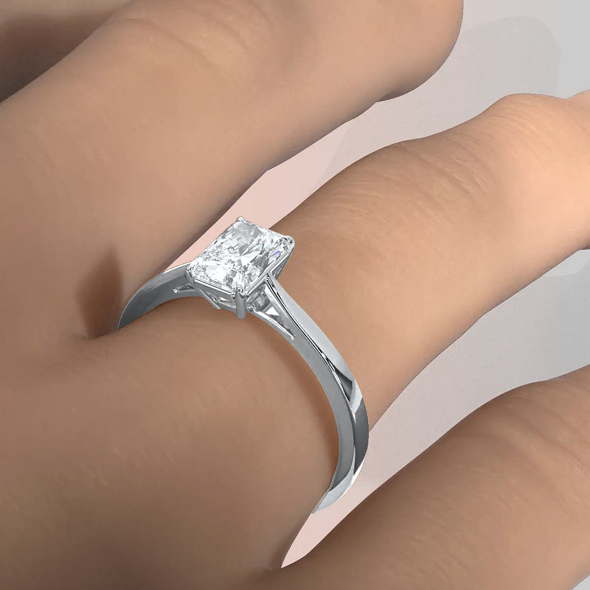 4g Lab Grown Round Diamond Solitaire Engagement 4 Prong Setting Ring IGI Certified 1.00 Ctw.