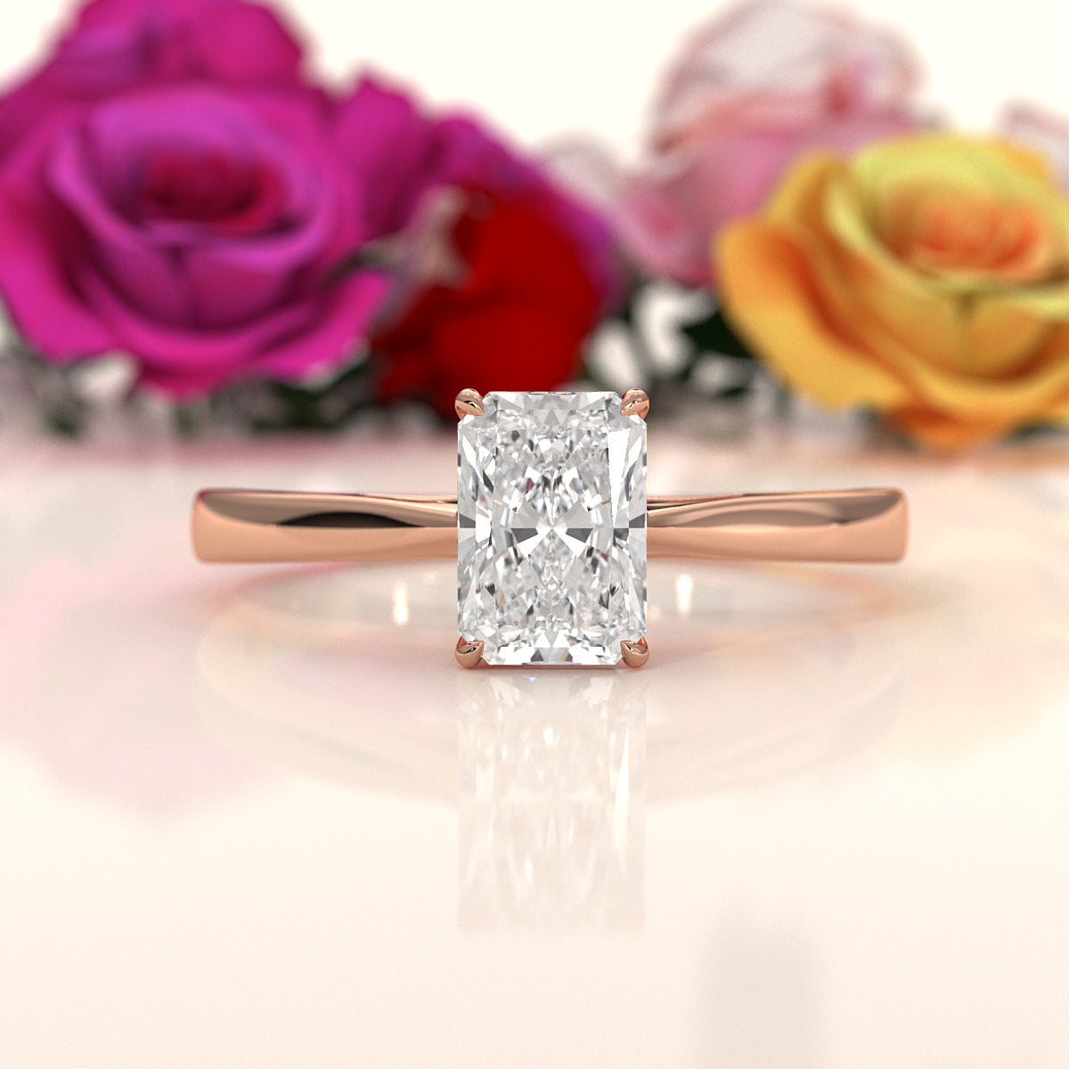 4g Lab Grown Round Diamond Solitaire Engagement 4 Prong Setting Ring IGI Certified 1.00 Ctw.