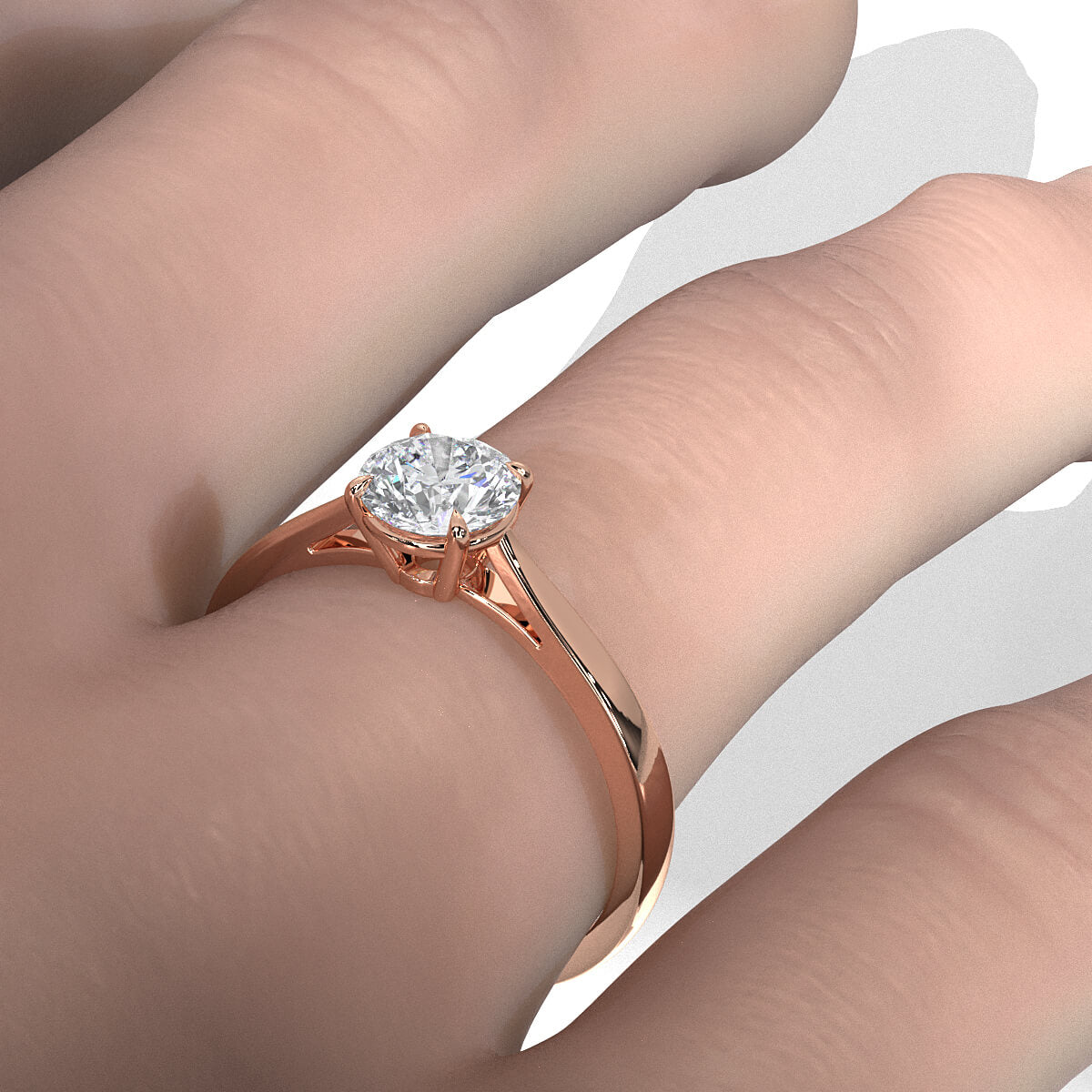 4g Lab Grown Round Diamond Solitaire Engagement 4 Prong Setting Ring IGI Certified 1.00 Ctw.
