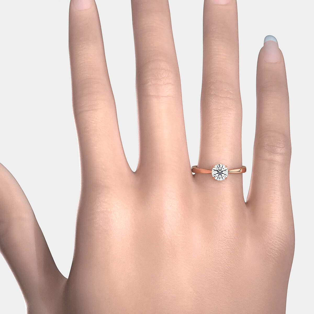 4g Lab Grown Round Diamond Solitaire Engagement 4 Prong Setting Ring IGI Certified 1.00 Ctw.