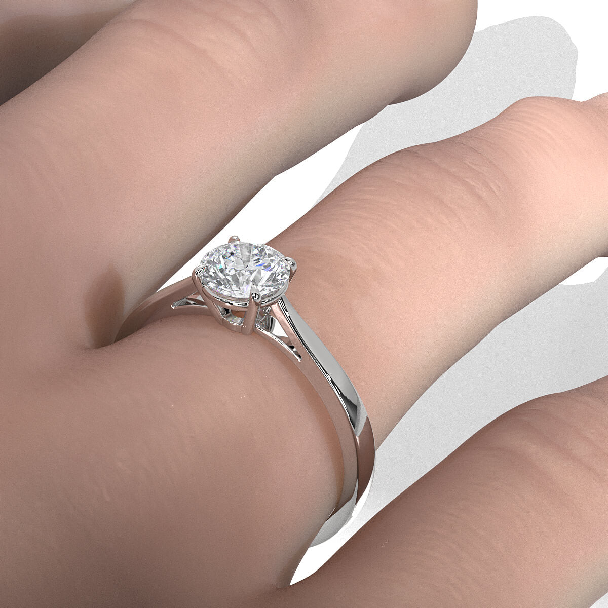 4g Lab Grown Round Diamond Solitaire Engagement 4 Prong Setting Ring IGI Certified 1.00 Ctw.