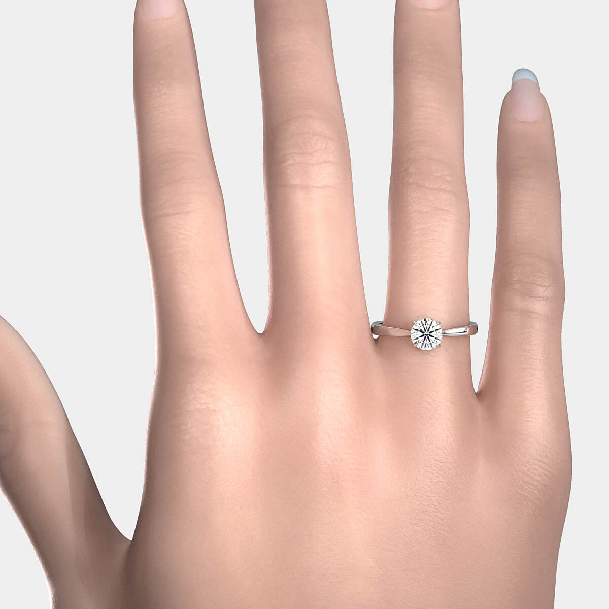 4g Lab Grown Round Diamond Solitaire Engagement 4 Prong Setting Ring IGI Certified 1.00 Ctw.