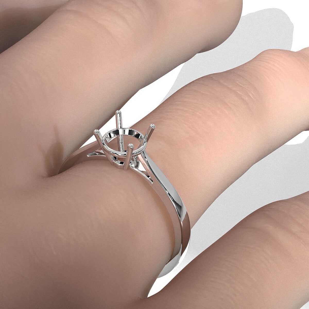 4g Four Prong Setting Solitaire Semi Mount Engagement Ring