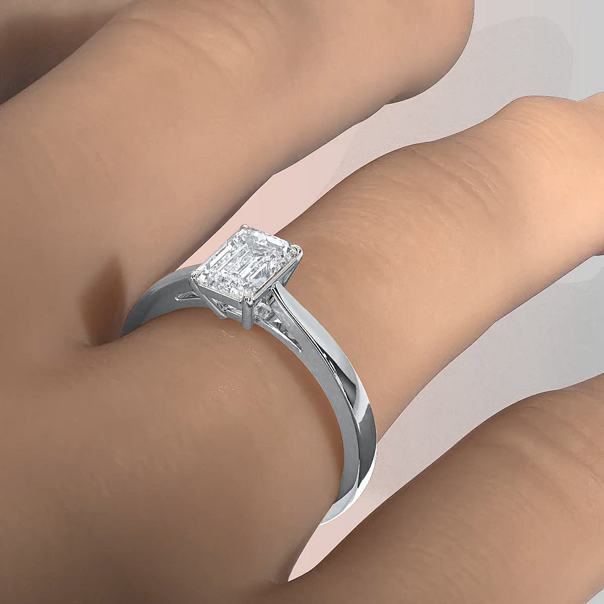 Lab Grown Diamond IGI Certified 4 Prong Solitaire Engagement Ring 4g Setting 1.00 Ctw.