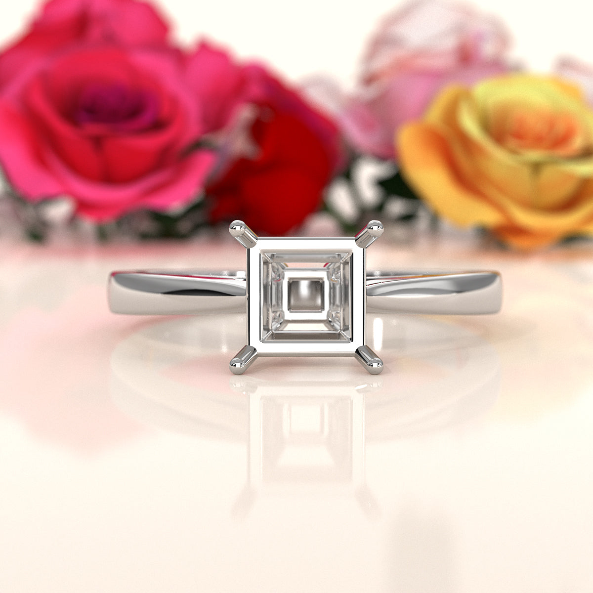 4g Prong Set Solitaire Semi Mount Engagement Ring Setting