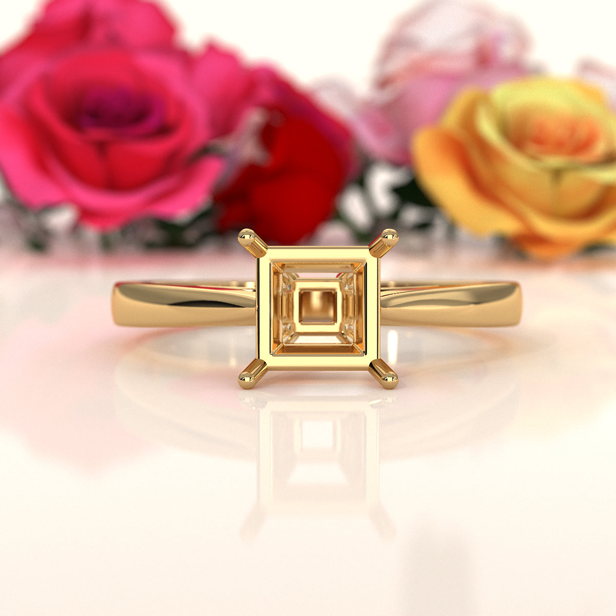 4g Prong Set Solitaire Semi Mount Engagement Ring Setting