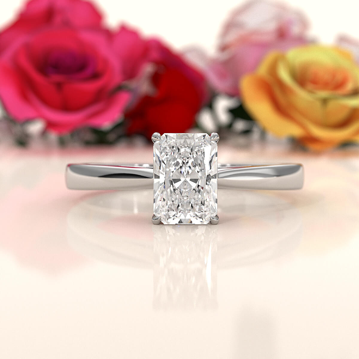 Lab Grown Diamond IGI Certified 4 Prong Solitaire Engagement Ring 4g Setting 1.00 Ctw.