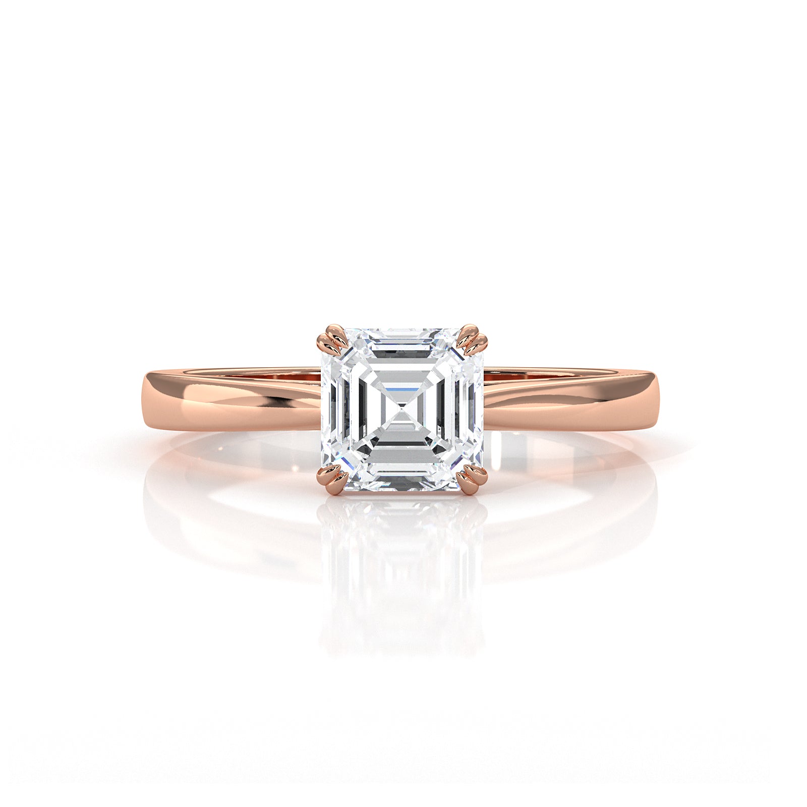 4.5g Emerald Lab Grown Diamond Six Prong Solitaire Engagement Ring IGI Certified 1.00 Ctw.