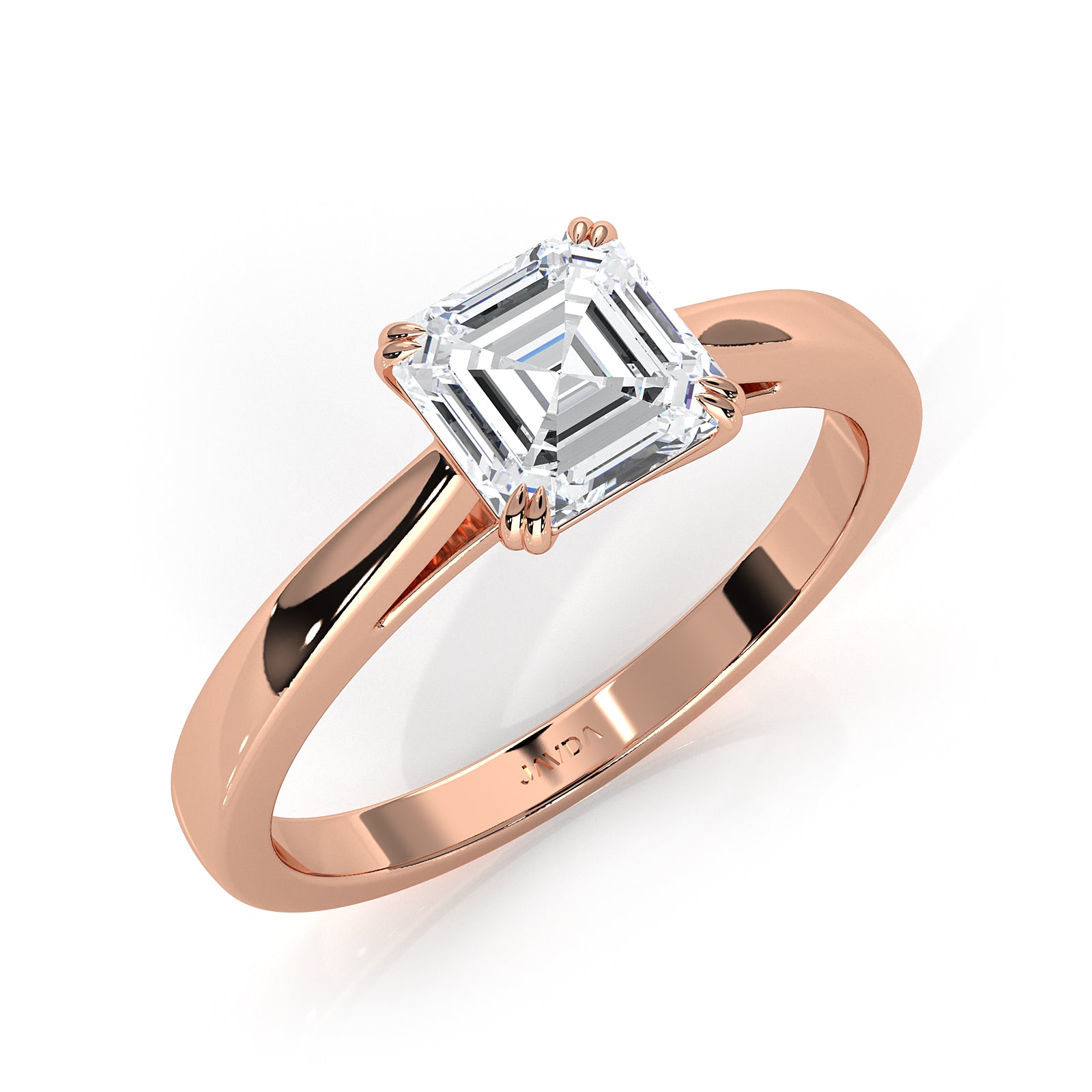 4.5g Emerald Lab Grown Diamond Six Prong Solitaire Engagement Ring IGI Certified 1.00 Ctw.