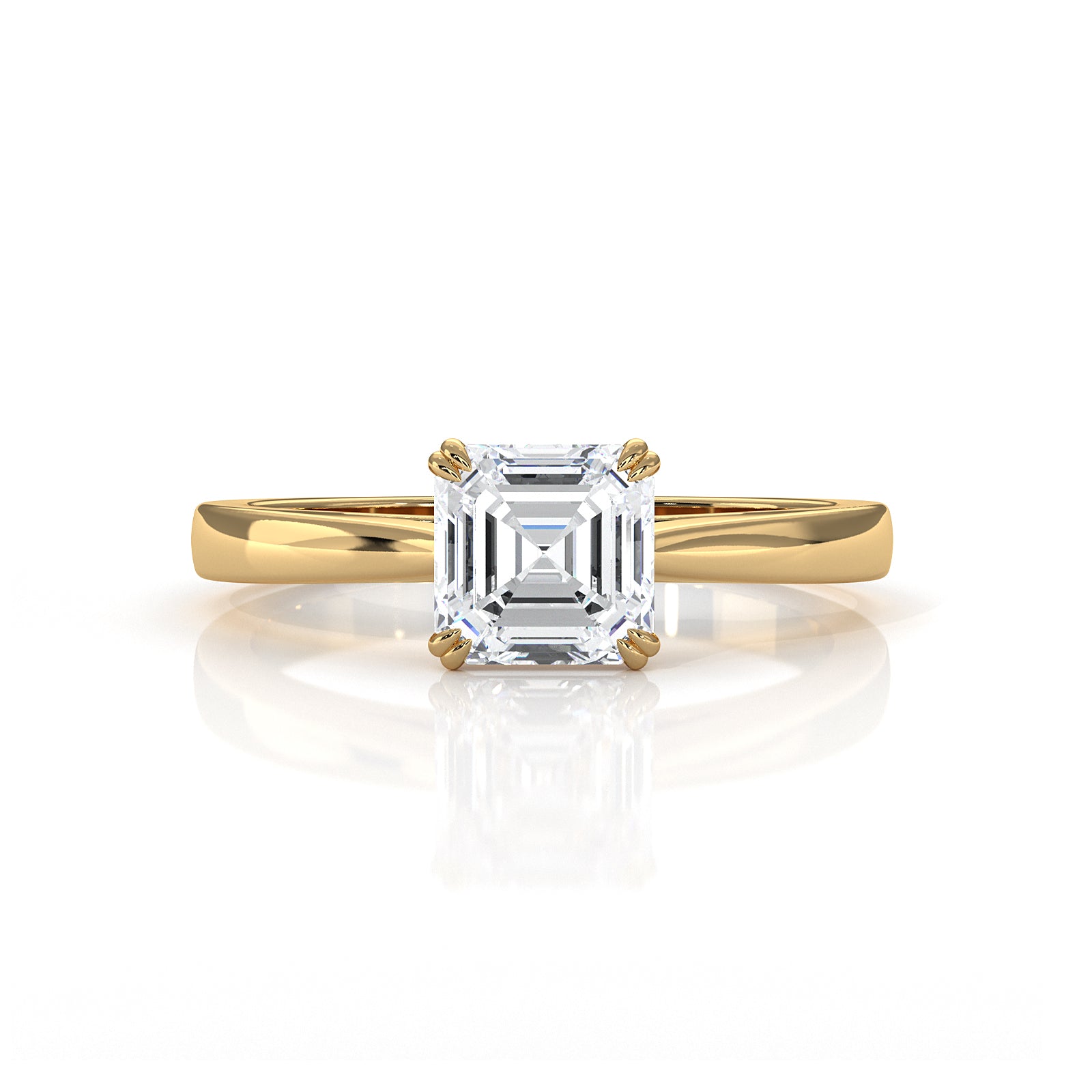 4.5g Emerald Lab Grown Diamond Six Prong Solitaire Engagement Ring IGI Certified 1.00 Ctw.