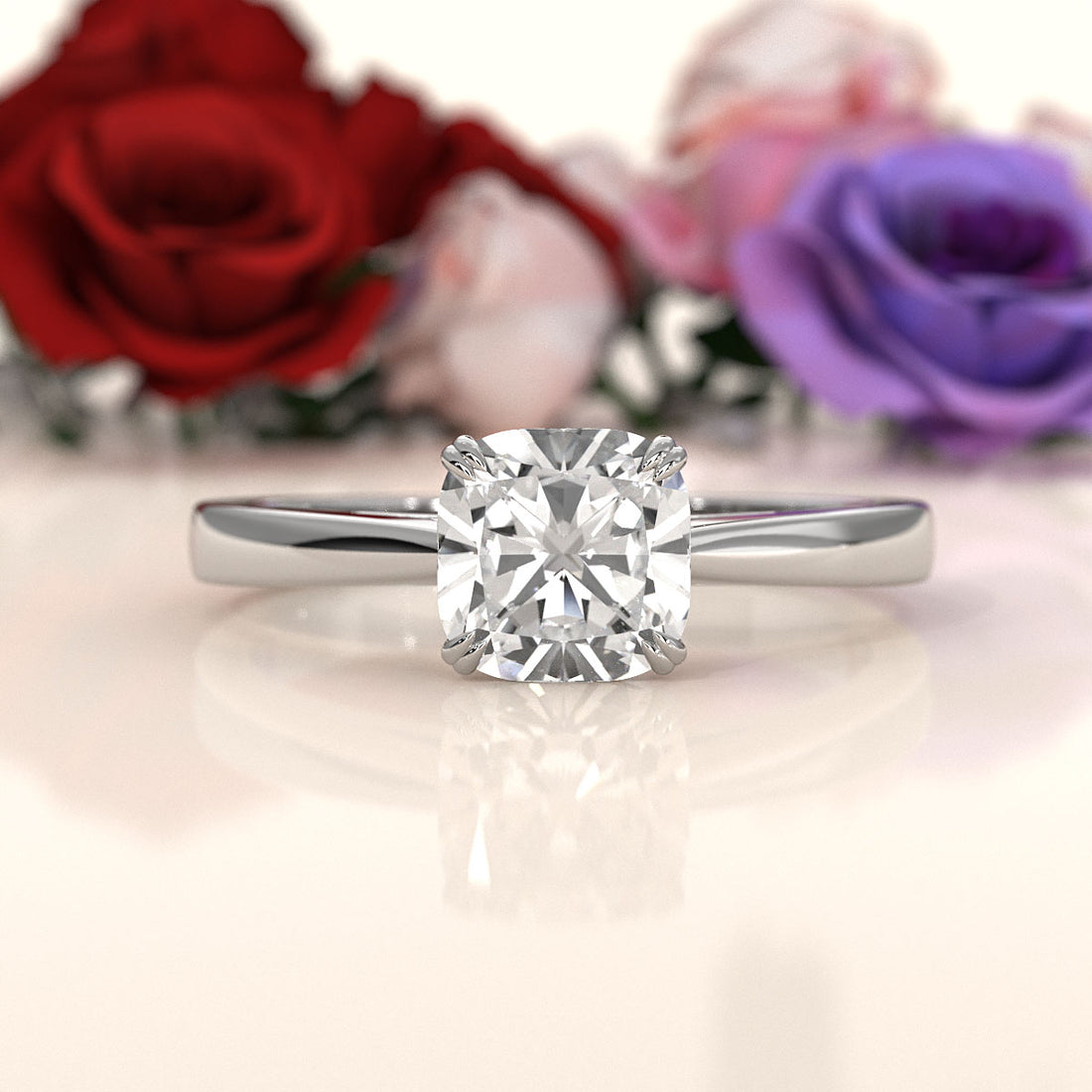 4.5g Emerald Lab Grown Diamond Six Prong Solitaire Engagement Ring IGI Certified 1.00 Ctw.