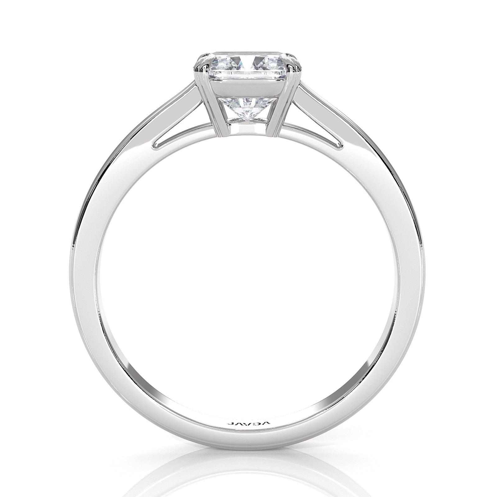 4.5g Emerald Lab Grown Diamond Six Prong Solitaire Engagement Ring IGI Certified 1.00 Ctw.