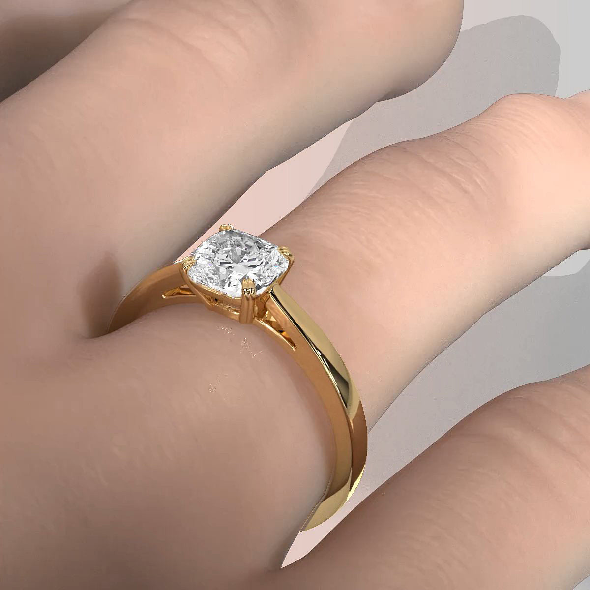 4.5g Emerald Lab Grown Diamond Six Prong Solitaire Engagement Ring IGI Certified 1.00 Ctw.