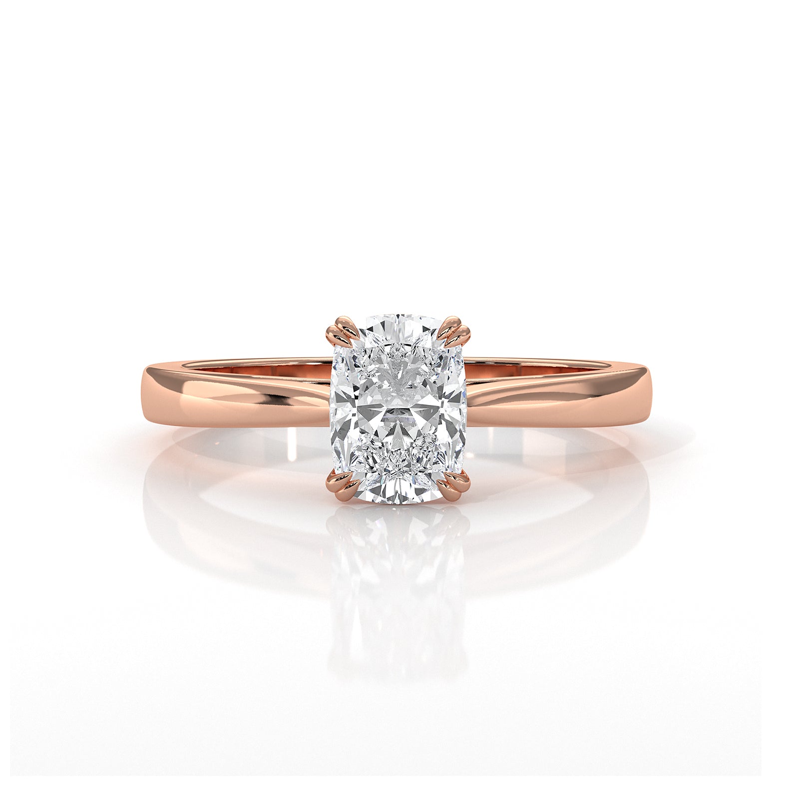 4.5g Emerald Lab Grown Diamond Six Prong Solitaire Engagement Ring IGI Certified 1.00 Ctw.