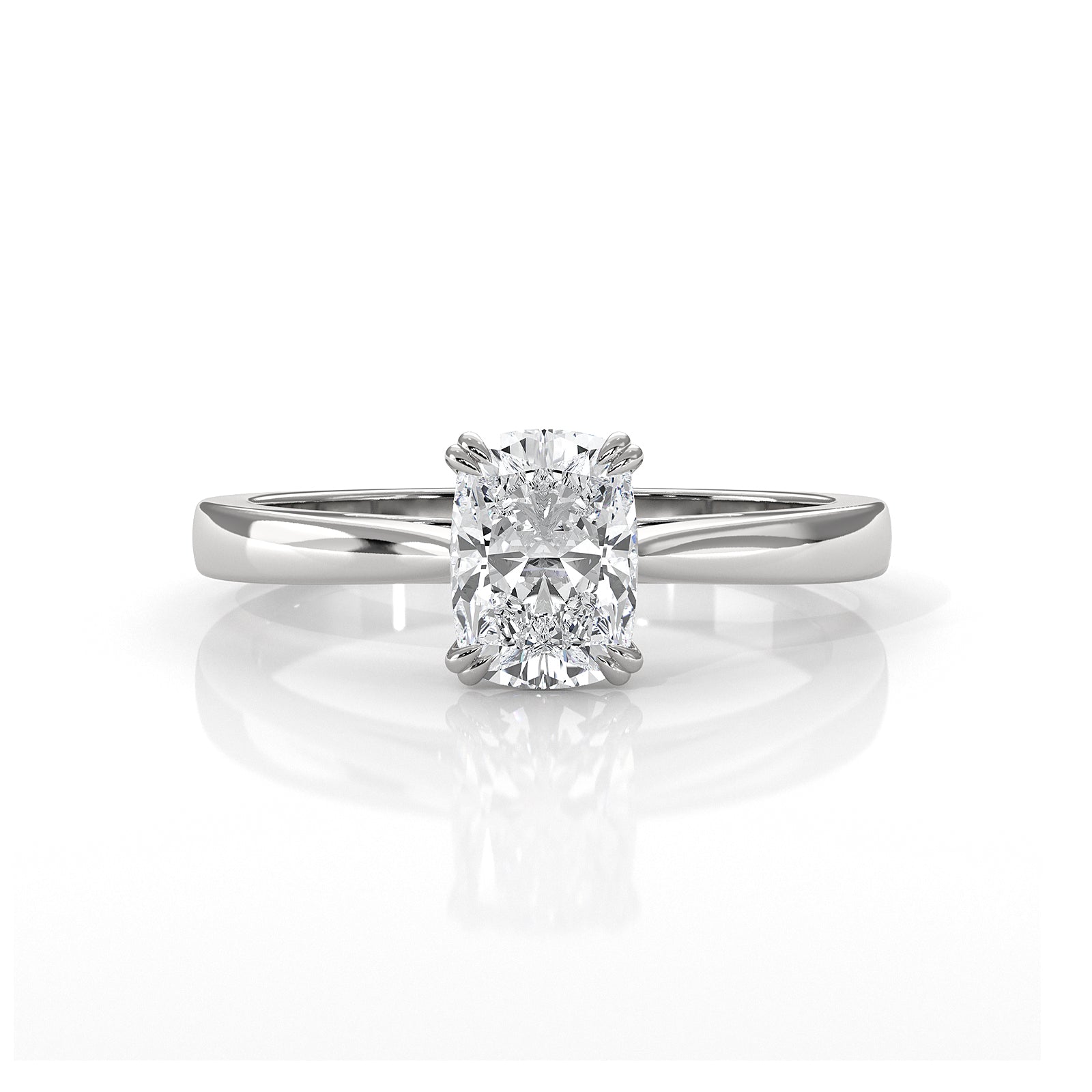 4.5g Emerald Lab Grown Diamond Six Prong Solitaire Engagement Ring IGI Certified 1.00 Ctw.